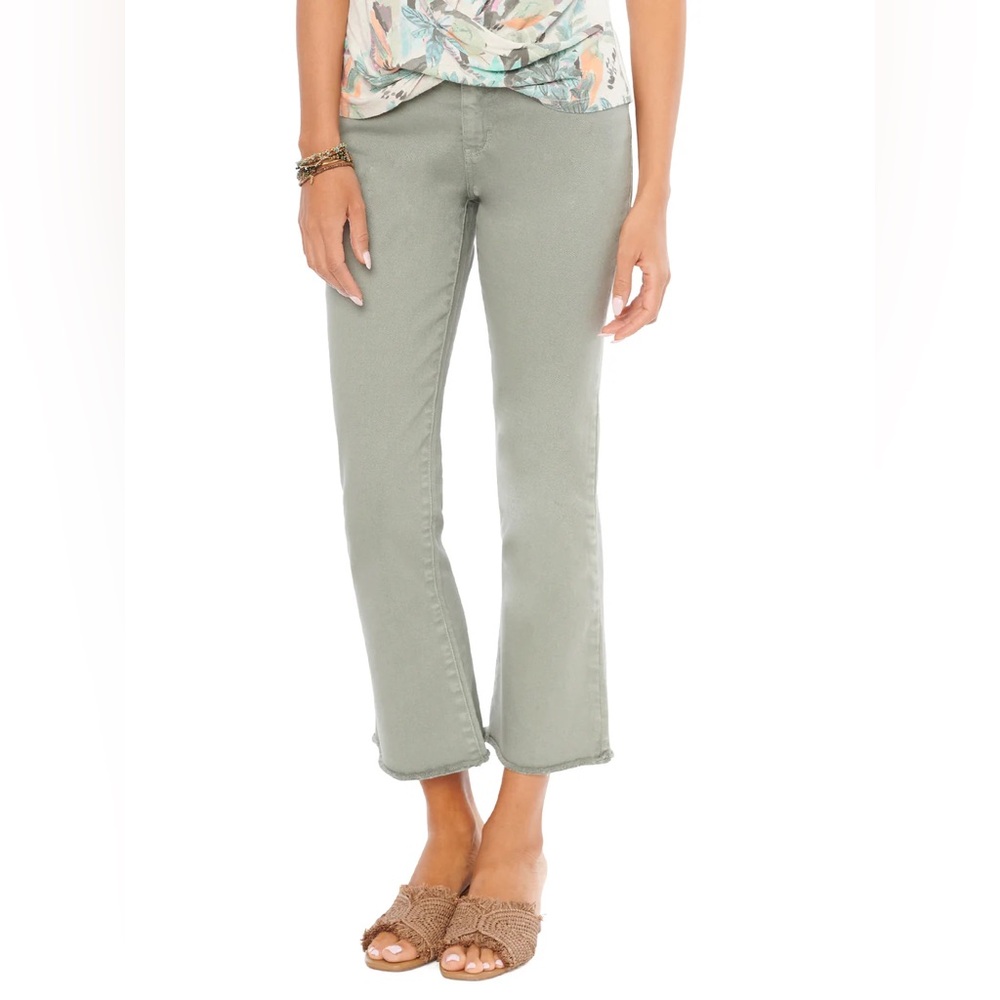 Democracy Ab"solution High Rise Colored Itty Bitty Flare Ankle Jeans Soft Green